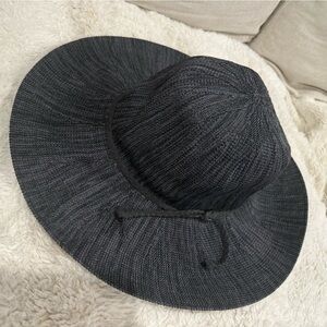 Free People Dark Blue Floppy Wide-Brim Hat
